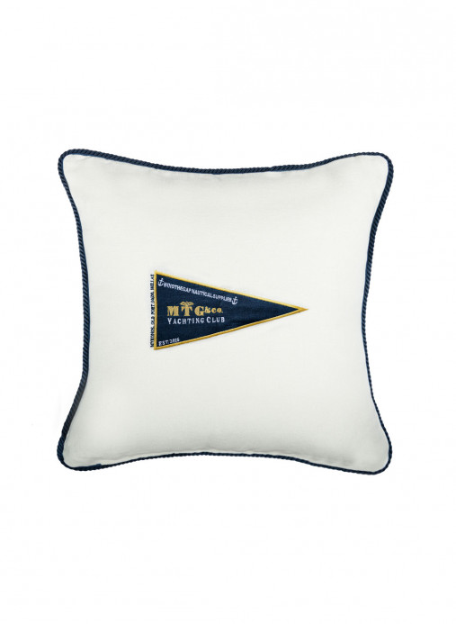 Mindthegap Yachting Club Cushion - Blue/ White/ Yellow/ Rope - 50x50cm