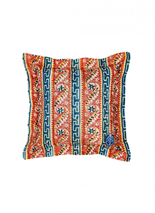 Mindthegap Samothraki Cushion - Blue/ Orange/ White/ Yellow - 50x50cm