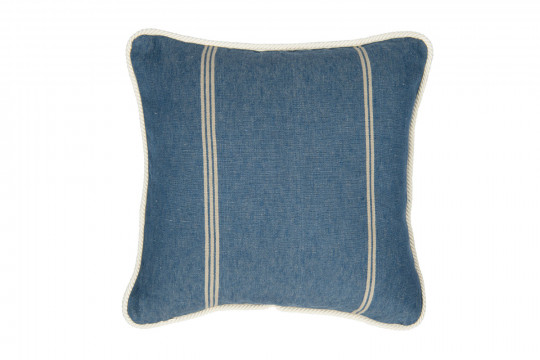 Mindthegap Katalin Stripe Cushion - Blue/ White/ Rope - 50x50cm