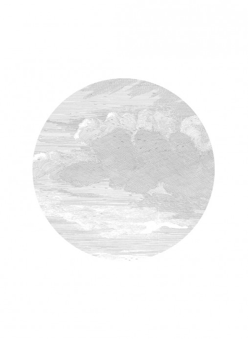 KEK Amsterdam Papier peint panoramique Engraved Clouds 1 Circle - S - 1.425m