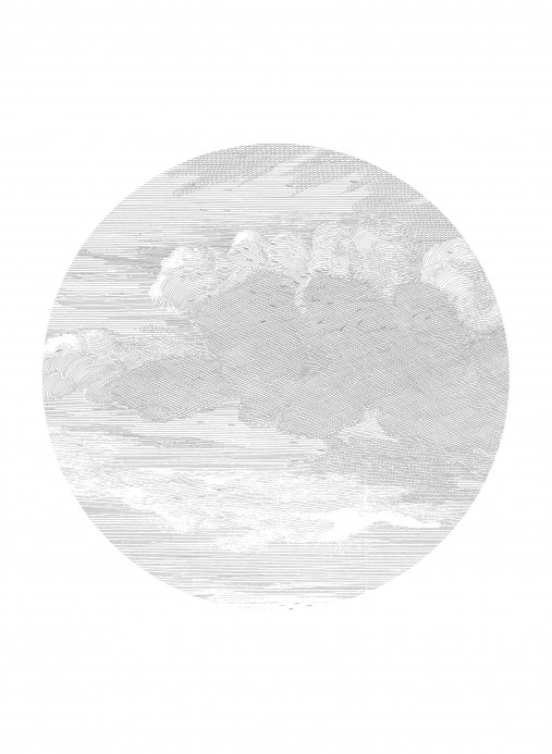 KEK Amsterdam Wandbild Engraved Clouds 1 Circle - M - 1.9m