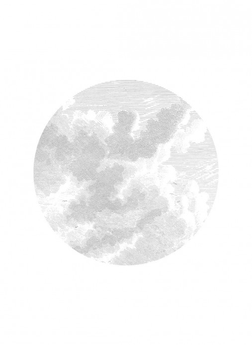 KEK Amsterdam Papier peint panoramique Engraved Clouds 2 Circle - S - 1.425m