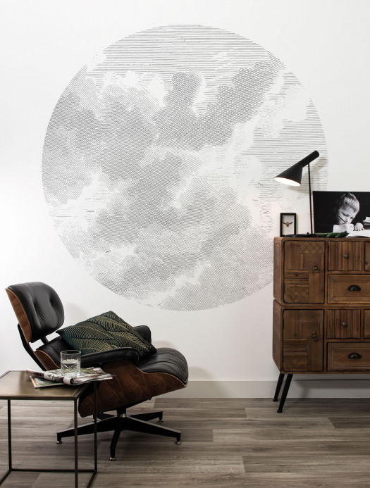 KEK Amsterdam Mural Engraved Clouds 2 Circle