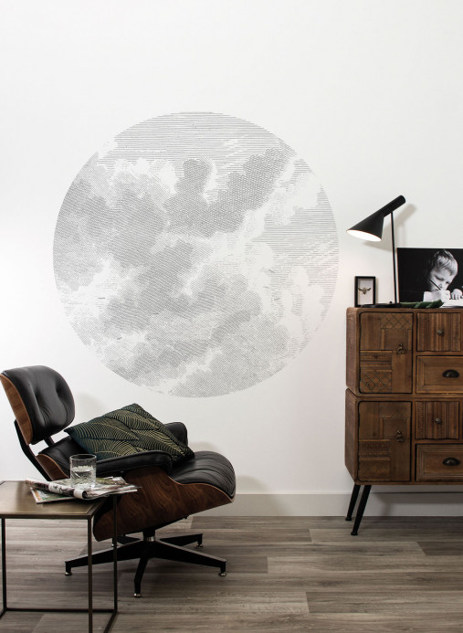 KEK Amsterdam Mural Engraved Clouds 2 Circle