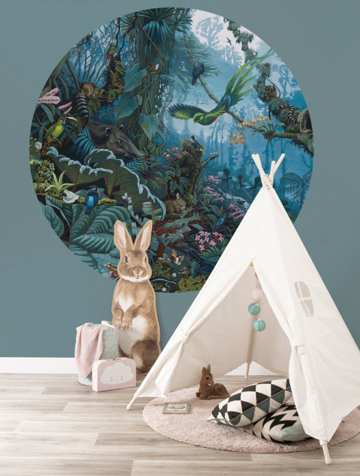 KEK Amsterdam Mural Tropical Landscapes Blue Circle