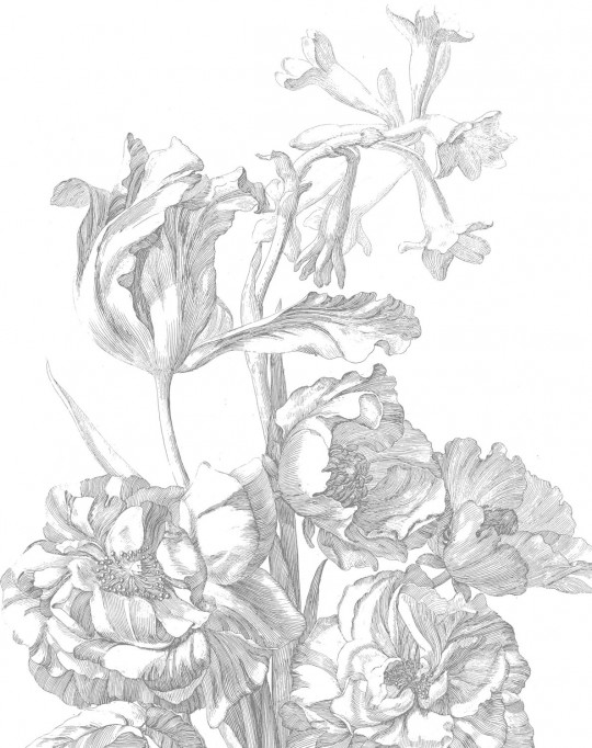 KEK Amsterdam Wandbild Engraved Flowers 4