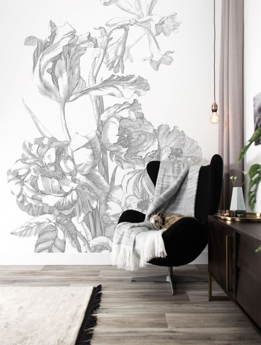 KEK Amsterdam Papier peint panoramique Engraved Flowers 4 - M