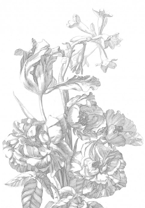 KEK Amsterdam Papier peint panoramique Engraved Flowers 4 - M