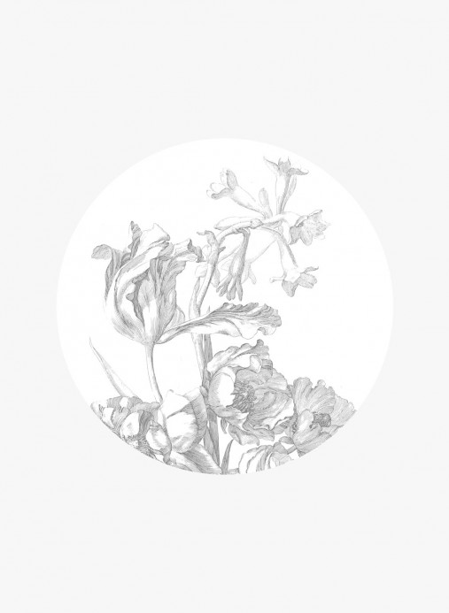 KEK Amsterdam Mural Engraved Flowers 4 Circle - S - 1.425m