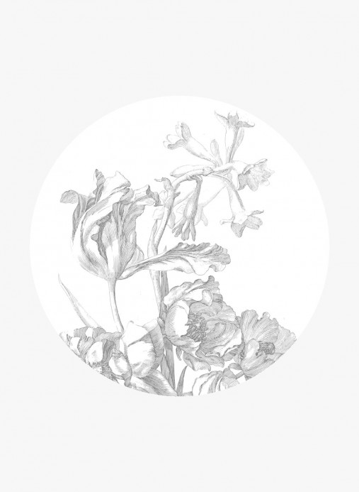 KEK Amsterdam Wandbild Engraved Flowers 4 Circle - M - 1.9m