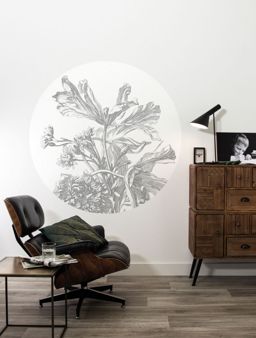 KEK Amsterdam Mural Engraved Flowers 5 Circle