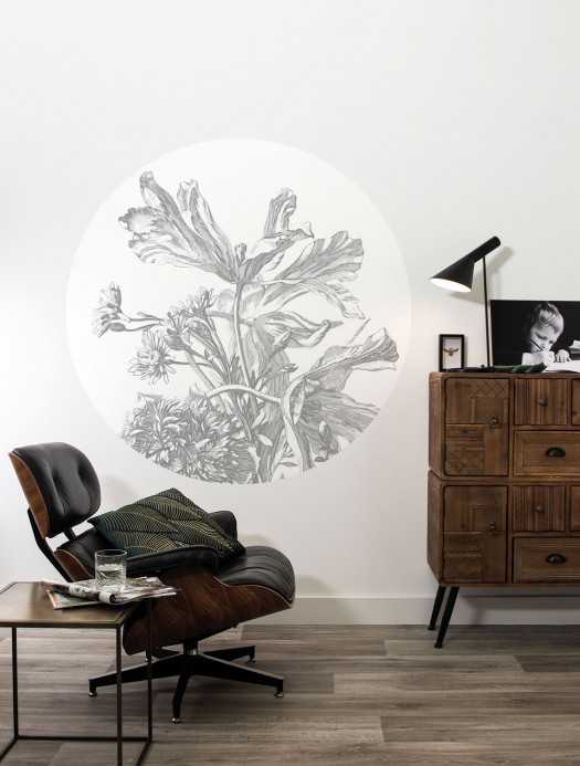 KEK Amsterdam Papier peint panoramique Engraved Flowers 5 Circle - S - 1.425m