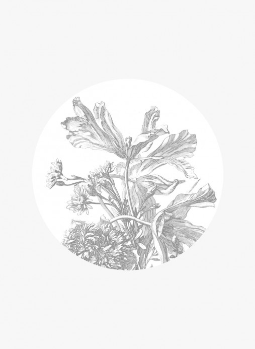 KEK Amsterdam Wandbild Engraved Flowers 5 Circle - S - 1.425m