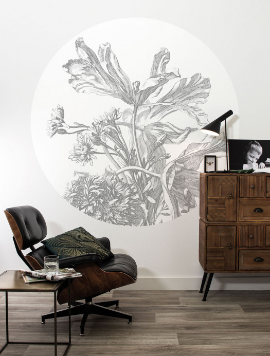KEK Amsterdam Mural Engraved Flowers 5 Circle