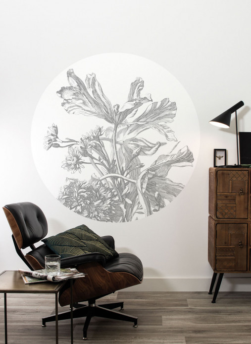 KEK Amsterdam Mural Engraved Flowers 5 Circle