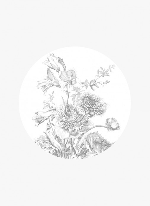 KEK Amsterdam Wandbild Engraved Flowers 2 Circle - S - 1.425m