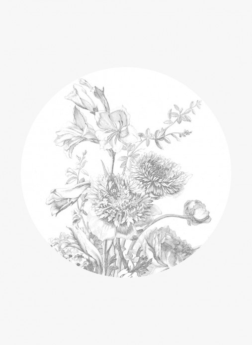 KEK Amsterdam Wandbild Engraved Flowers 2 Circle - M - 1.9m