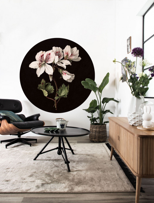 KEK Amsterdam Wandbild White Flowers Circle - S - 1.425m