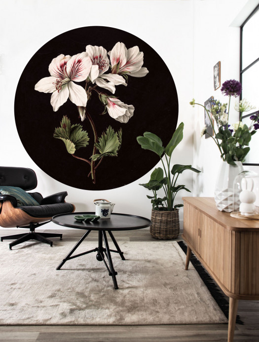 KEK Amsterdam Mural White Flowers Circle