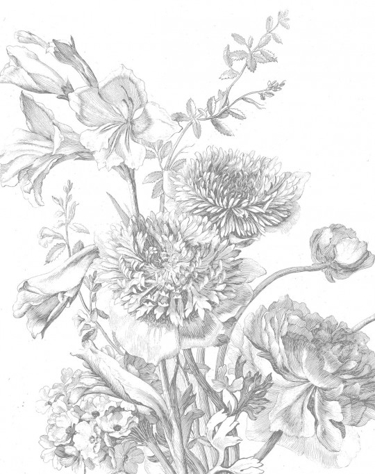 KEK Amsterdam Wandbild Engraved Flowers 2 - XS