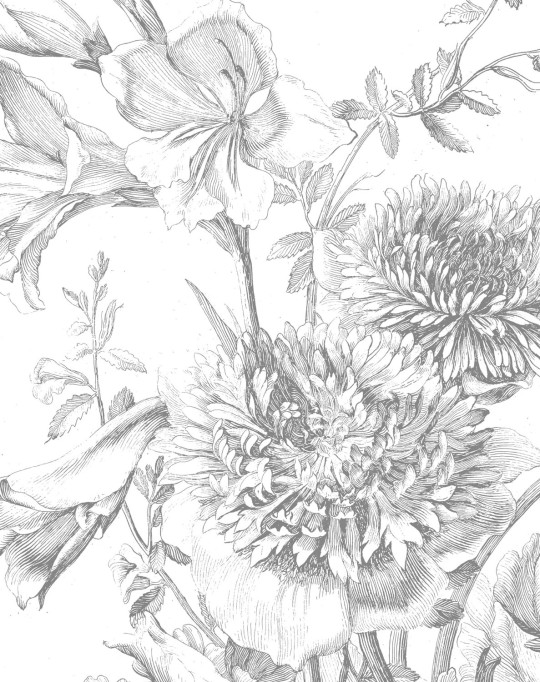 KEK Amsterdam Wandbild Engraved Flowers 2 - XS
