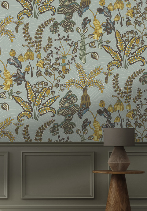 Josephine Munsey Tapete Woodland Floor - Celadon and Lemon