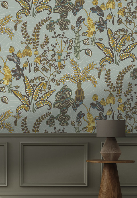 Josephine Munsey Wallpaper Woodland Floor - Celadon and Lemon