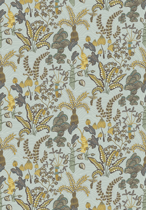 Josephine Munsey Wallpaper Woodland Floor - Celadon and Lemon