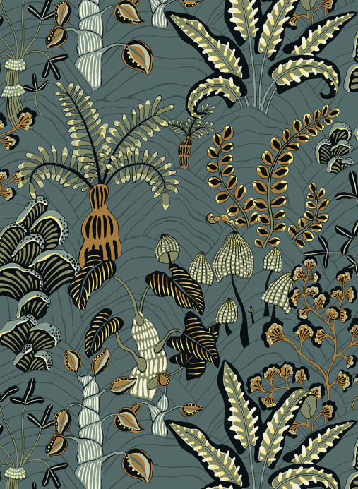 Josephine Munsey Tapete Woodland Floor - Petrol and Sage