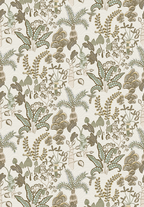 Josephine Munsey Papier peint Woodland Floor - Soft Olive