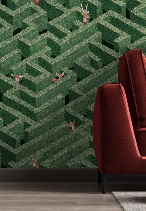 Josephine Munsey Wallpaper Labyrinth with Deer