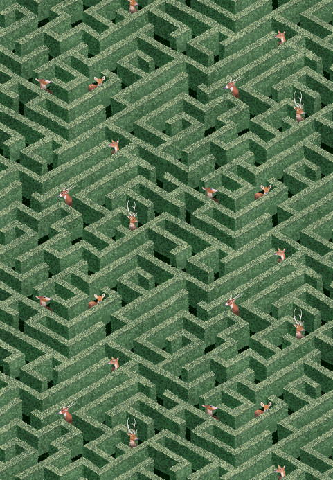 Josephine Munsey Wallpaper Labyrinth with Deer