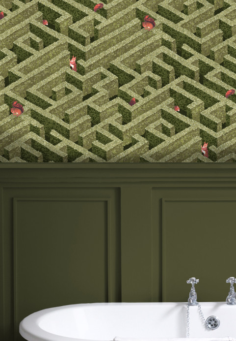 Josephine Munsey Wallpaper Labyrinth with Squirrel