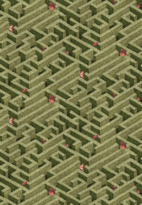 Josephine Munsey Wallpaper Labyrinth with Squirrel