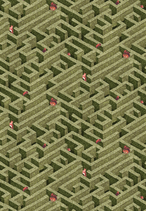 Josephine Munsey Wallpaper Labyrinth with Squirrel - Olive