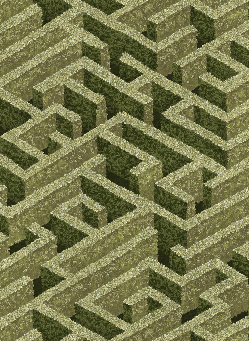 Josephine Munsey Wallpaper Labyrinth - Olive
