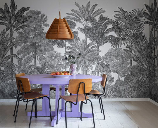 Rebel Walls Papier peint panoramique Tropical Bellewood - Graphite
