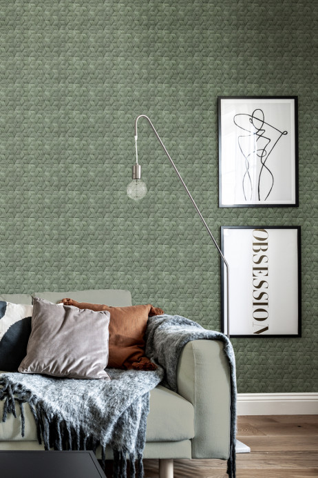 Rebel Walls Tapete Small Birch Bark Braids - Forest Green