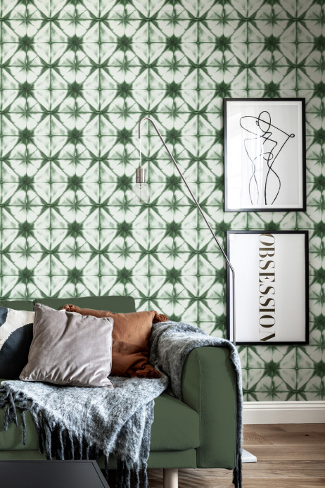 Rebel Walls Wallpaper Tie Dye Kaleidoscope - Green