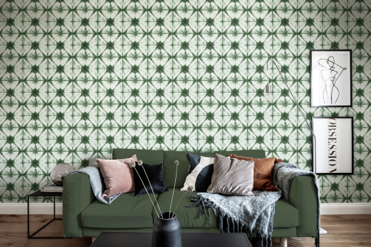 Rebel Walls Wallpaper Tie Dye Kaleidoscope - Green