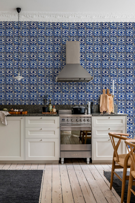 Rebel Walls Wallpaper Artisan Tiles - Morocco Blue