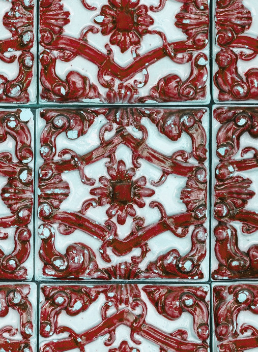 Rebel Walls Carta da parati Artisan Tiles - Indian Red