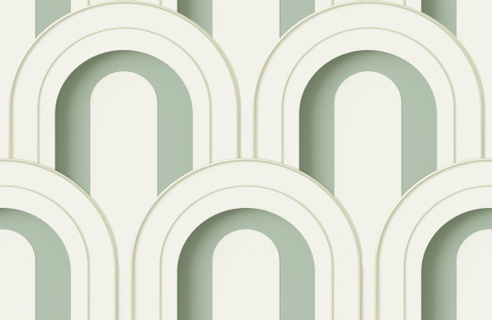 Rebel Walls Wallpaper Arch Deco Bijou - Soft Green