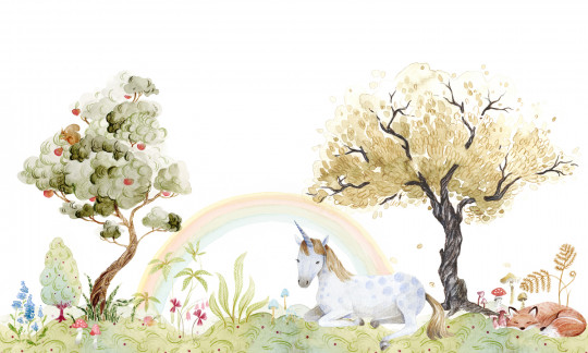 Rebel Walls Papier peint panoramique Unicorn Dream - Rainbow