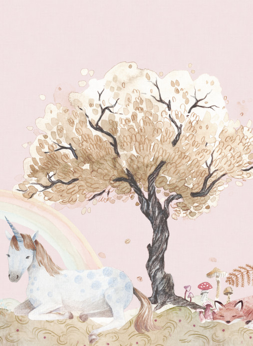 Rebel Walls Papier peint panoramique Unicorn Dream - Bubblegum