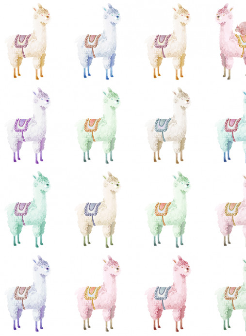 Rebel Walls Wallpaper Alpaca Rebel - Rainbow