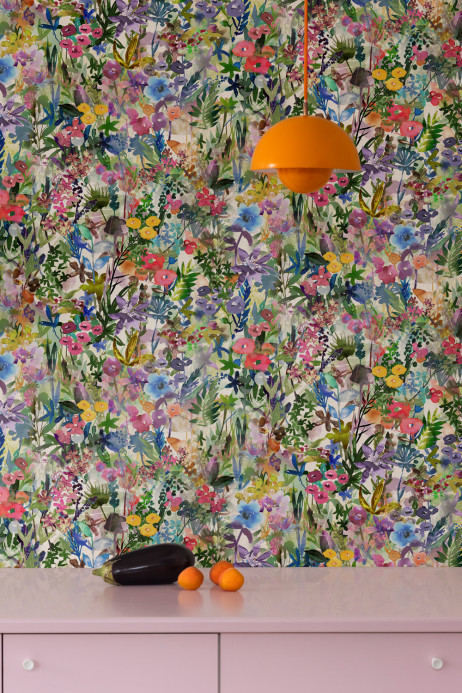 Rebel Walls Wallpaper Poppy Meadow - Rainbow