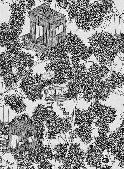 Rebel Walls Wallpaper Treehouse - Graphite