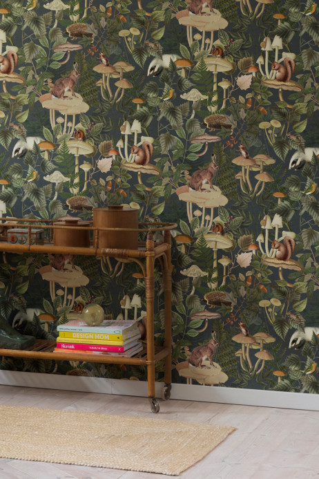 Rebel Walls Wallpaper Wildlife Creek - Forest Green