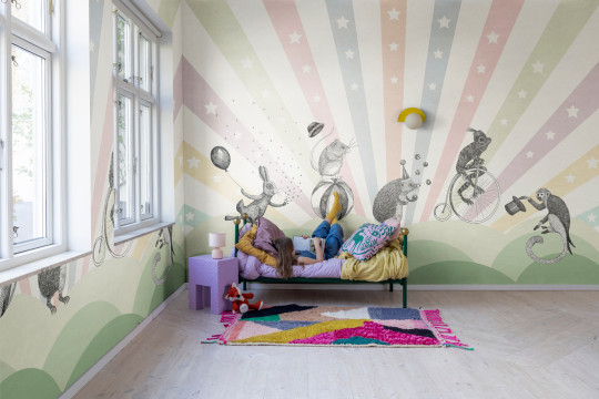 Rebel Walls Papier peint panoramique Circus - Pastel
